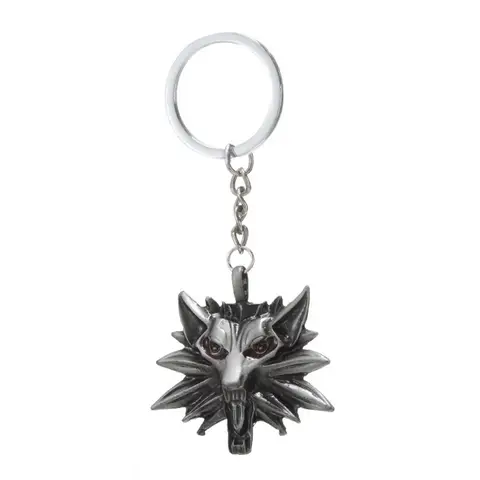 Fashing Wolf Head Key Holder Bag Card Original Quality Witcher keychain Metal Keyring Wolf Head Key Original Quality