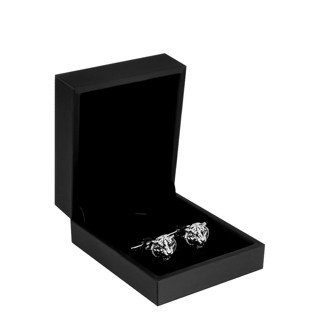 Exquisite Three-dimensional Tiger Head Relief Cufflinks Men's French Shirt Cuff Button Round Cross Cuff Nail for Business Dress view 5