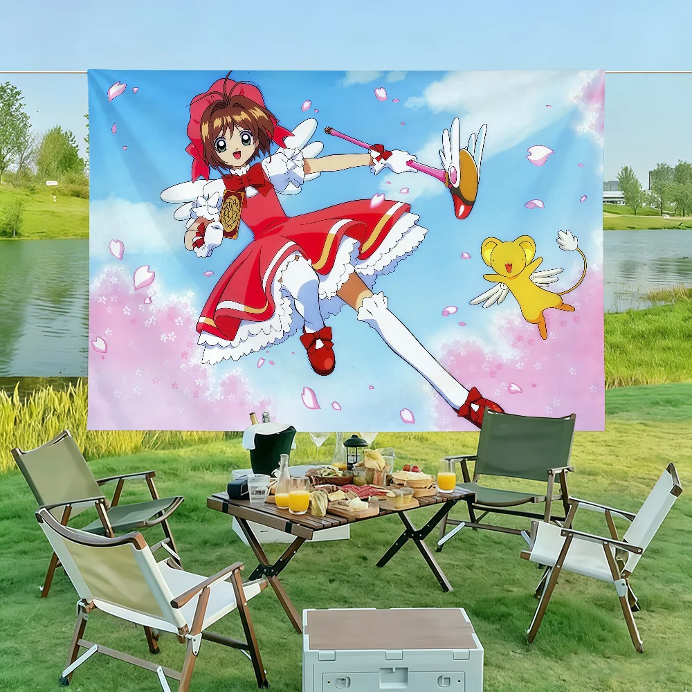 Comic C-Cardcaptor Sakura Flag Wall Decorations Home Decor Suitable For Living Rooms Bedrooms Dormitories Parties And Holidays
