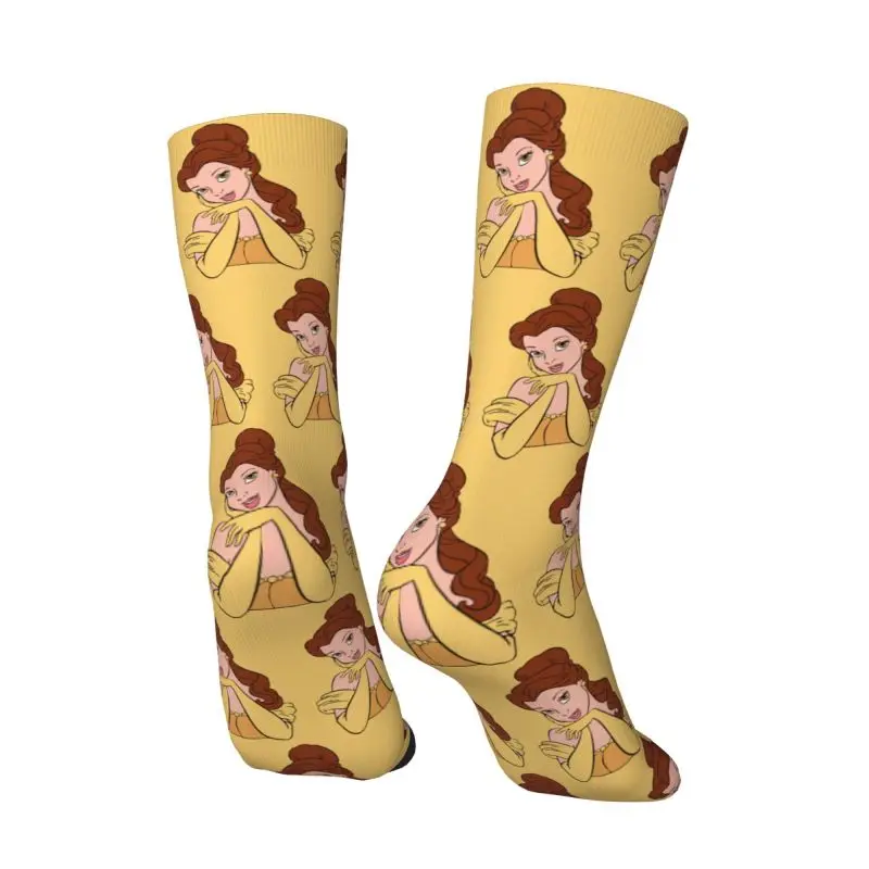 Beauty And The Beast Belle Princess Dress Socks for Men Women Warm Fashion Novelty Crew Socks