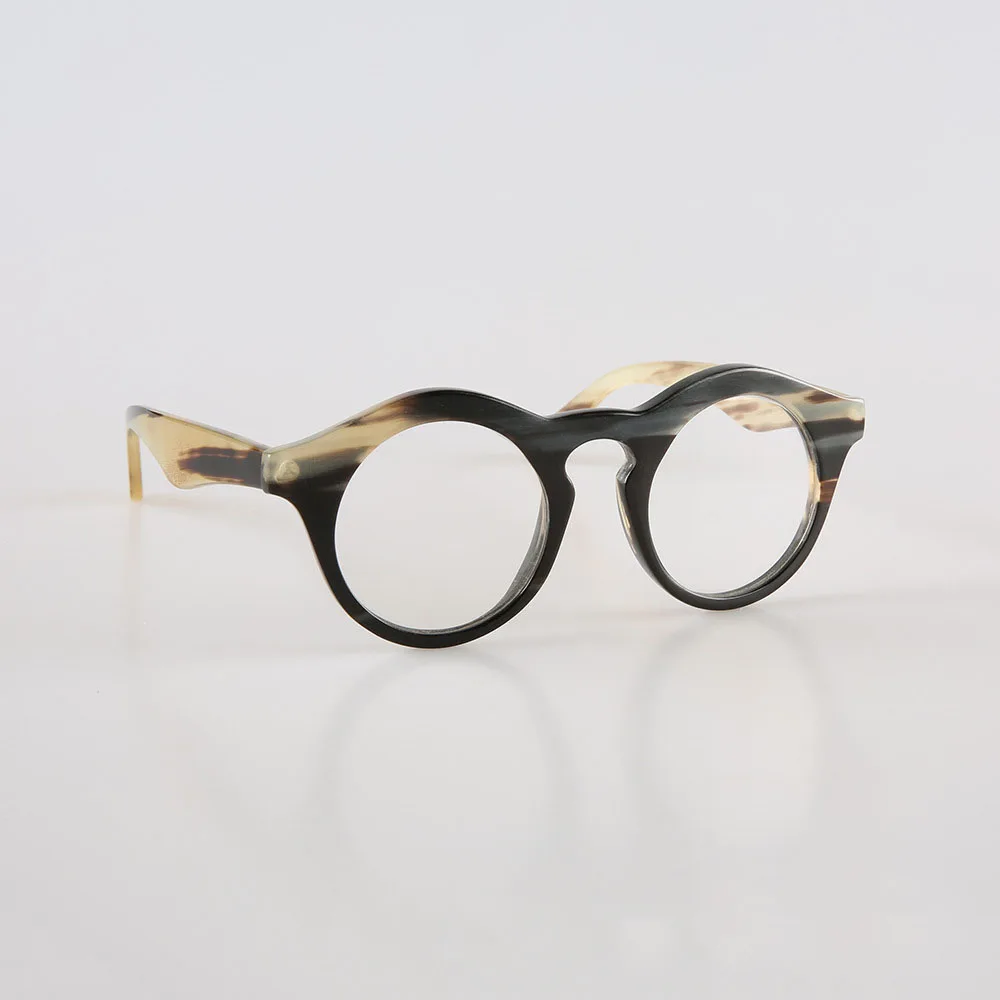 

Eyeglass Frames Round Stripes Small Vintage Optical Lenses Prescription Women Man Glasses Frames Myopia Handmade Horn Eyeglasses