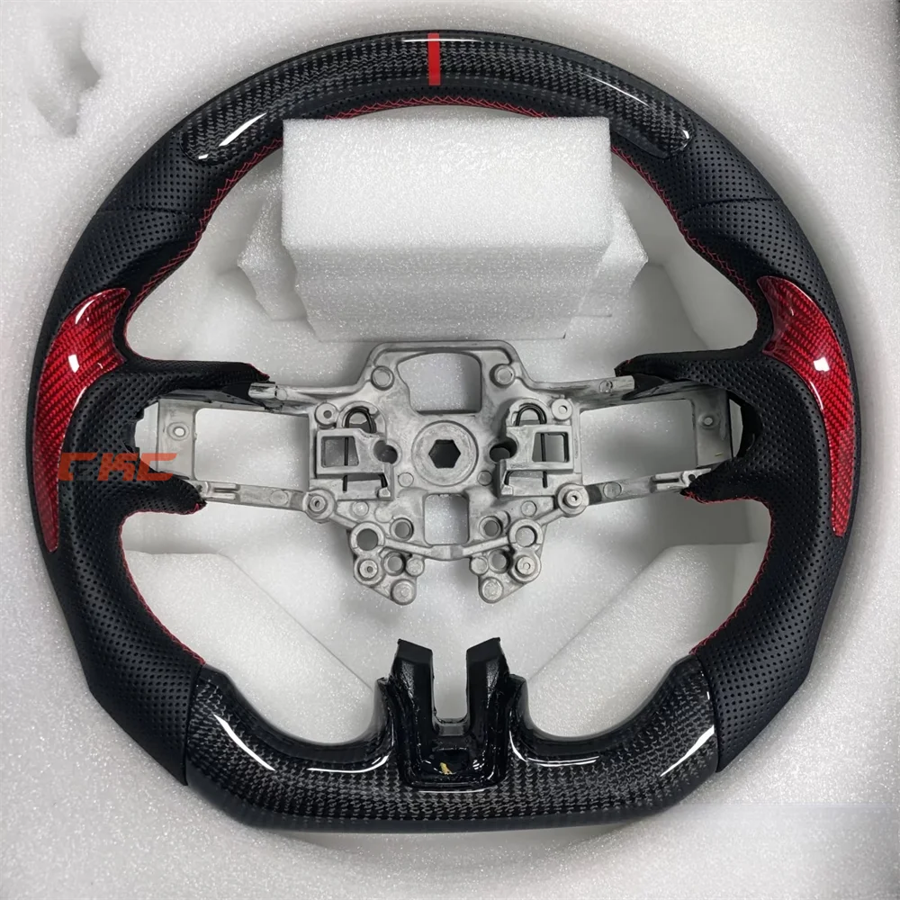 

Customized Black Perforated Leather Steering Wheel for 2018 2019 2020 2021 2022 F-ord M-ustang Car accessories