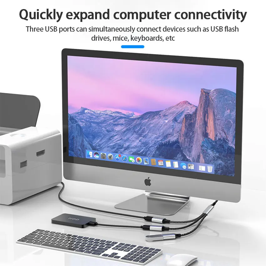 1PCS USB Hub Extensions 3 Port  Hub USB Splitter Data Transmission High Speed OTG Adapter For Computer Xiaomi Macbook Pro Air