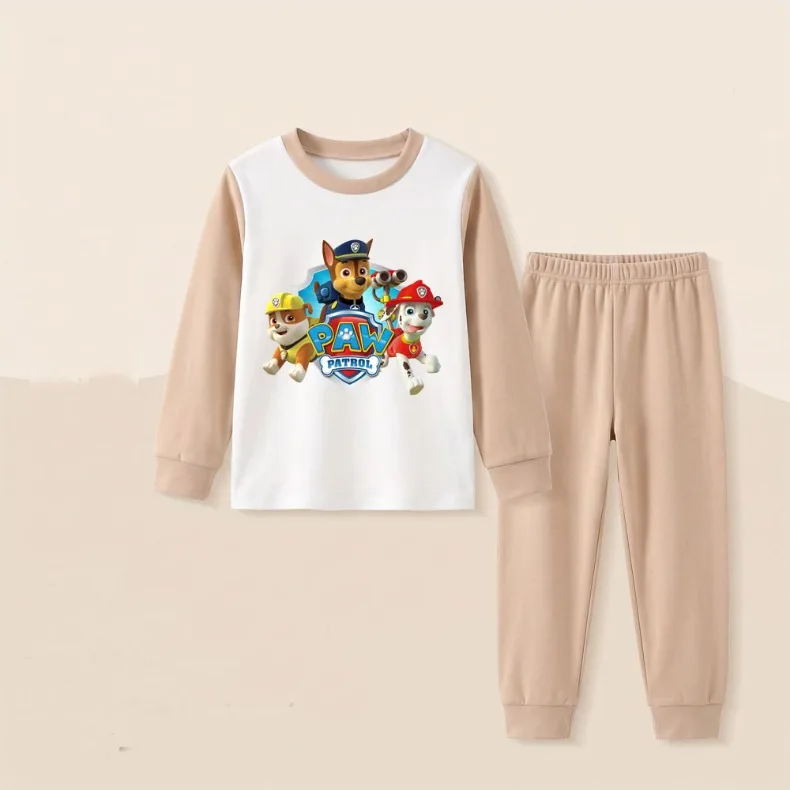 2026 Jungen Weiche Warme Verdickte Schlafanzüge Herbst Winter Kinder Langarm-Unterwäsche-Sets Kinder Mode Pyjama-Anzug Neu – Detail 2