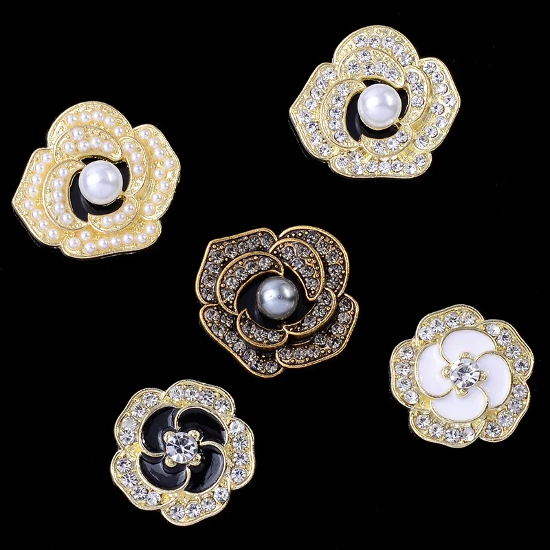 

40 шт./партия, пуговицы со стразами для волос