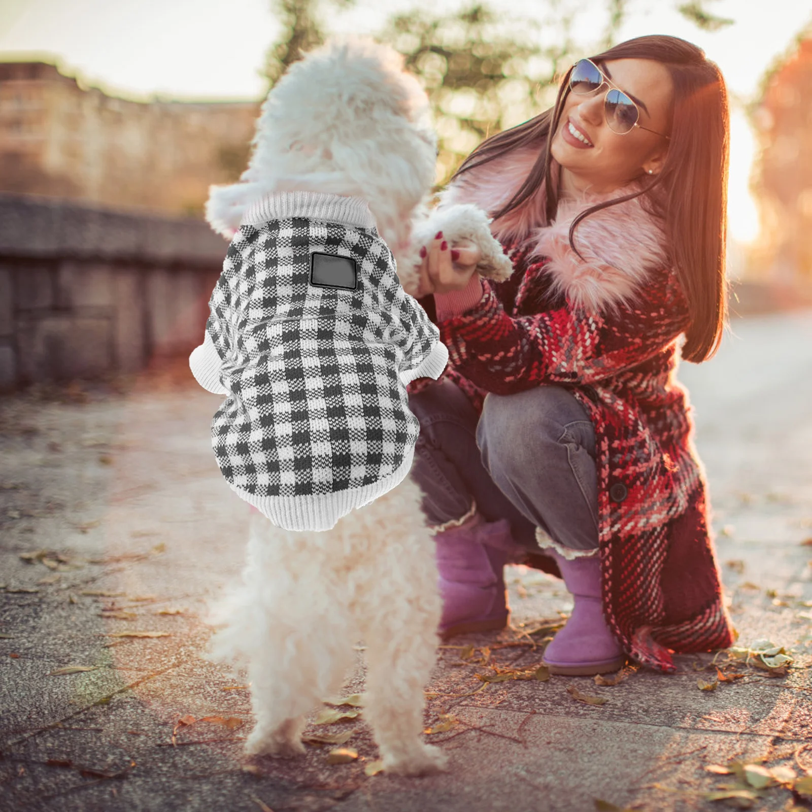 

Dog Wool Sweater Winter Warm Pet Apparel For Small Medium Dogs Knitted Costume Outdoor Walking Daily Wear Party Festival