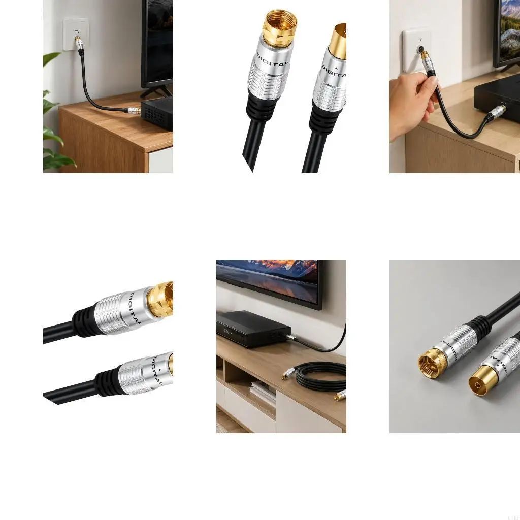 Aerial Extension Cable, TV9.5 Female to F Male Threaded Coax Cord for Home Antennas, Receiver 30Cm-500Cm K1KF