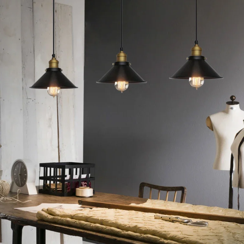 Vintage Suspensão Lustres Luz, Loft Lâmpadas Pingente, Lustre Suspenso Retro, Abajur De Ferro, Cozinha, Jantar, Decoração de Casa, E27