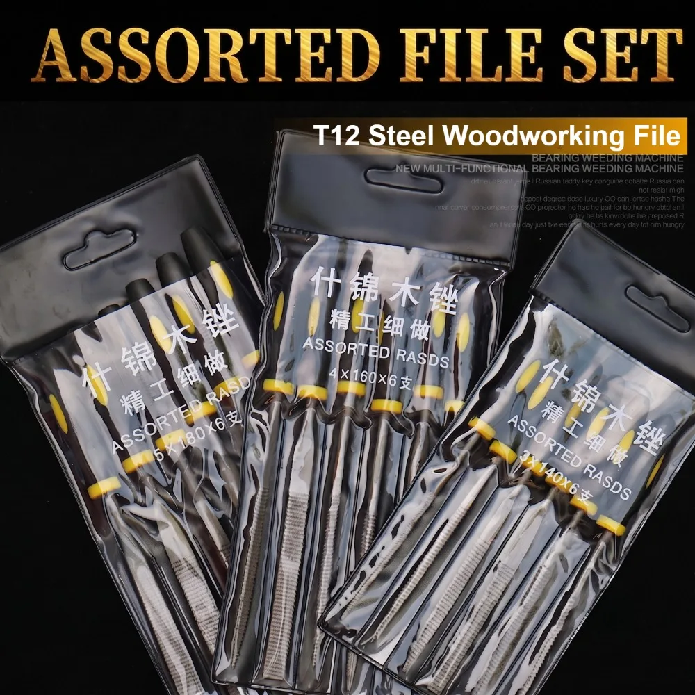 Professional Carbon Steel File Set: Flat, Triangle, Half-Round, Round & Needle Files for Wood, Glass, Ceramics & Shaping