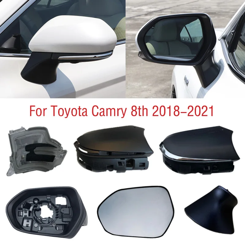 

Car Side Mirror Turn Signal Light Lamp Lens Glass Rearview Mirror Frame Lower Base Cover Lid For Toyota Camry V70 8th 2018-2021