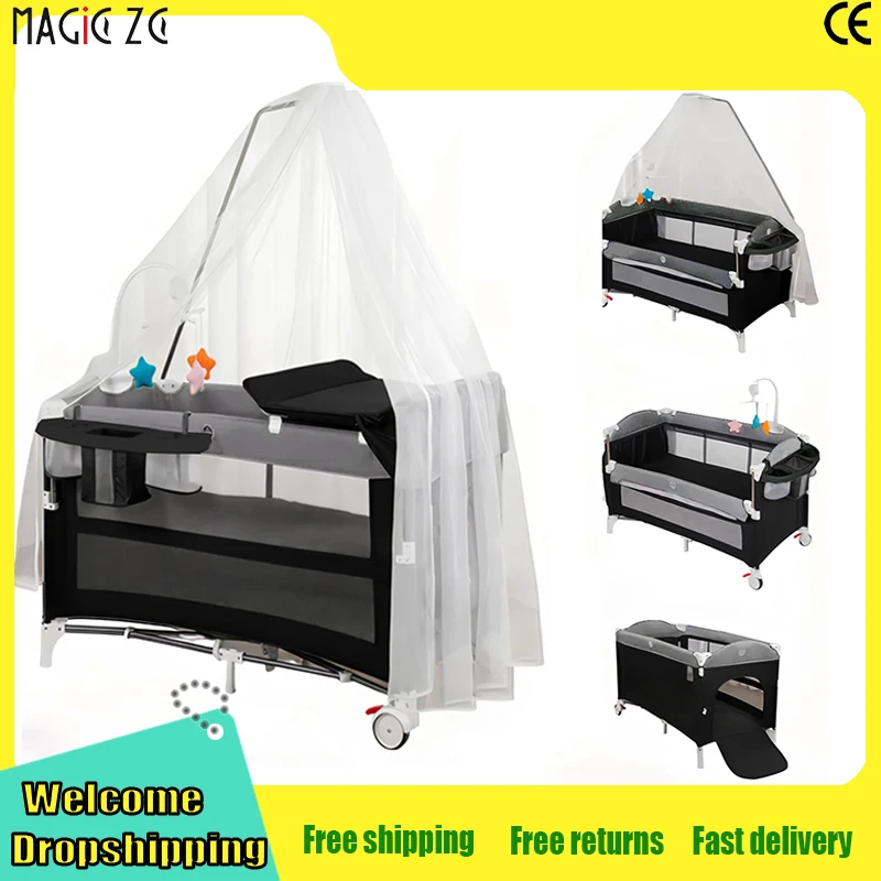 Lit bébé portable, berceau pliable, berceau pour nouveau-né, berceau réglable en hauteur, berceau multifonctionnel, berceau avec barrières de sécurité, berceau à placer près du lit, berceau