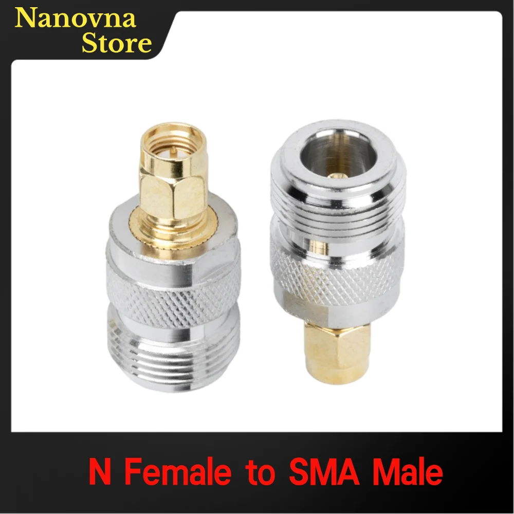 Nanovna 2 Pack SMA Antenna Adapter,N Type Female Jack (Hole) to SMA Male Plug (Pin),50Ω,For Antennas Broadcast Radio WiFi