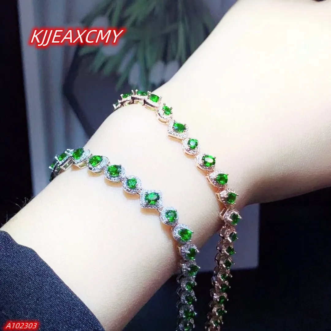 

Boutique Jewelry 925 Sterling Silver Inlaid With Natural Gemstones Women's Diopside Bracelet Gift Girl Party Birthday New Year