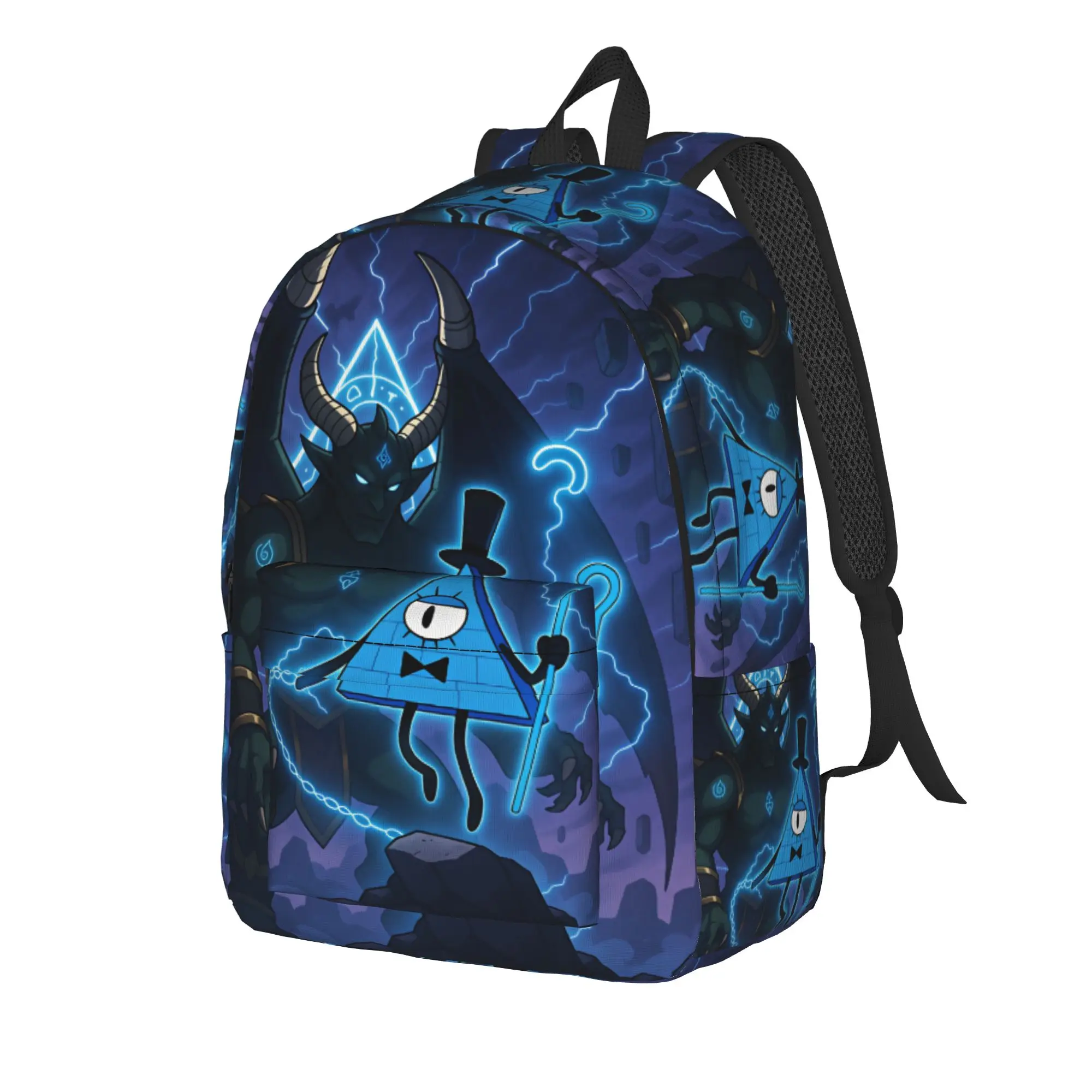 Cartoon G-Gravity Fall Backpack Bill Cipher Hiking Backpacks Student Colorful Lightweight High School Bags Streetwear Rucksack
