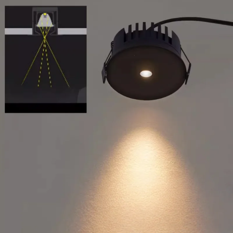Embedded flat micro-hole cross-lighting ceiling lamp for living room and bedroom, eye-friendly, without main light source