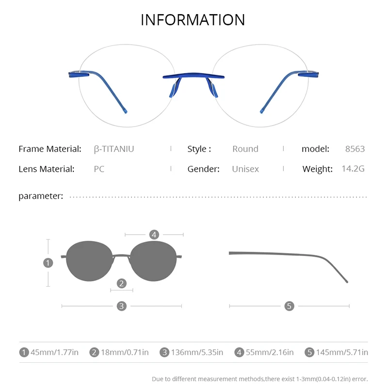Fonex-男性と女性のためのリムなしチタン眼鏡,フレームなしの丸い眼鏡,眼鏡フレーム,新品,8563, 2020