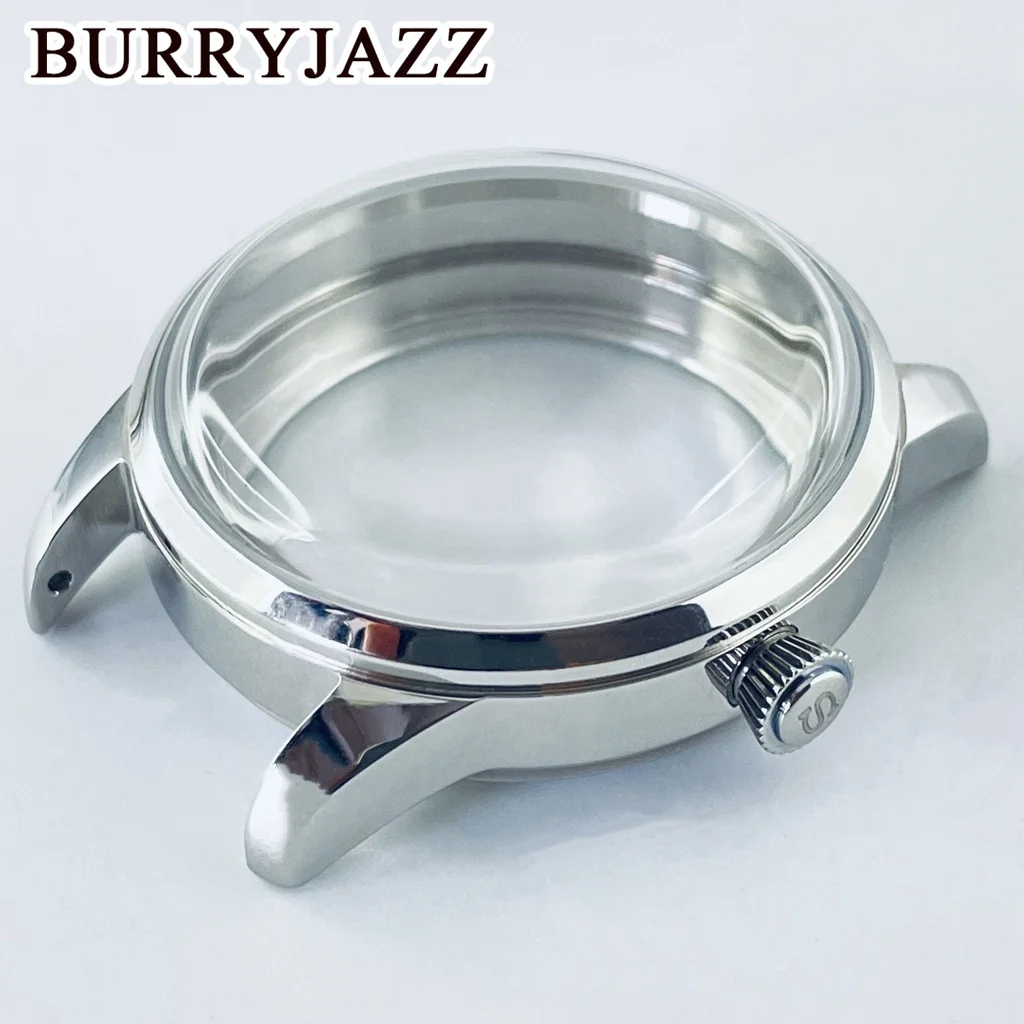 BURRYJAZZ 33mm NH35 NH36 NH34 NH38 NH70 NH72 Etui na zegarek Srebrne koktajlowe sterylne etui Łukowe szkło