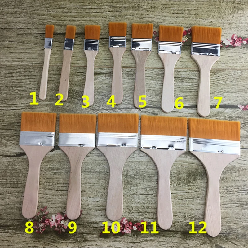 Nylon Paint Brush Different Size Wooden Handle Watercolor Brushes For Acrylic Oil Painting School Art Supply Painte Brush кисти