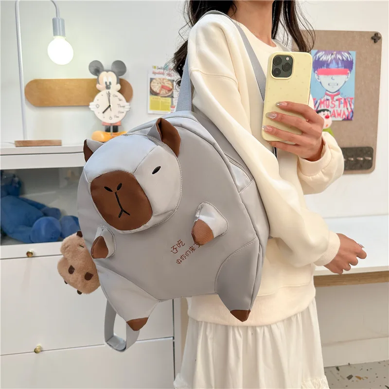 

Capybara Plush Backpack - Large Capacity Cartoon Animal Character Bag, Ugly-Cute Internet Famous Plush Toy Bag By Youqu Youpin