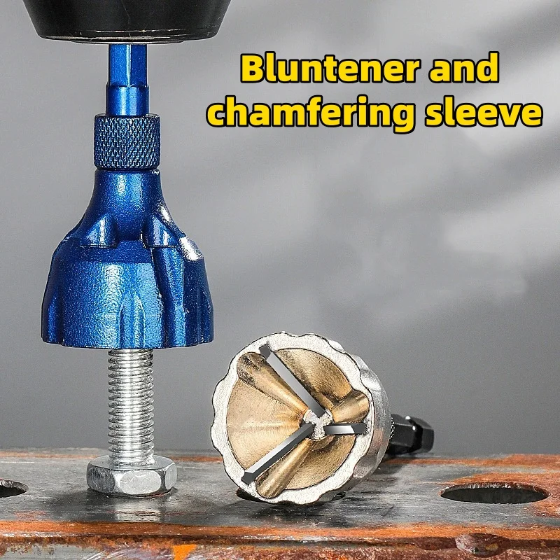 Hexagonal handle burr removal tool with chamfering function  Three-blade screw edge trimming and burr removal chamfering tool