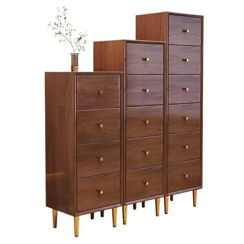 Solid wood crevice drawer storage cabinet bedroom chest of drawers simple Nordic bedside locker