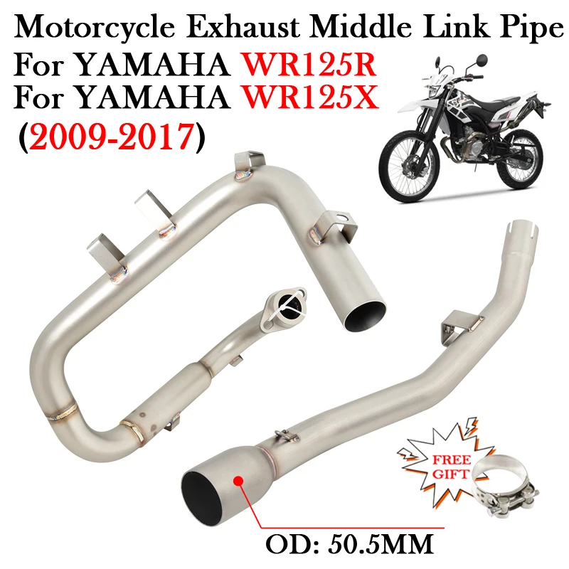 Motorcycle Exhaust Full System Modify 51MM Front Middle Link Pipe Escape For YAMAHA WR125R WR125X WR 125R 125X 2009 - 2016 2017