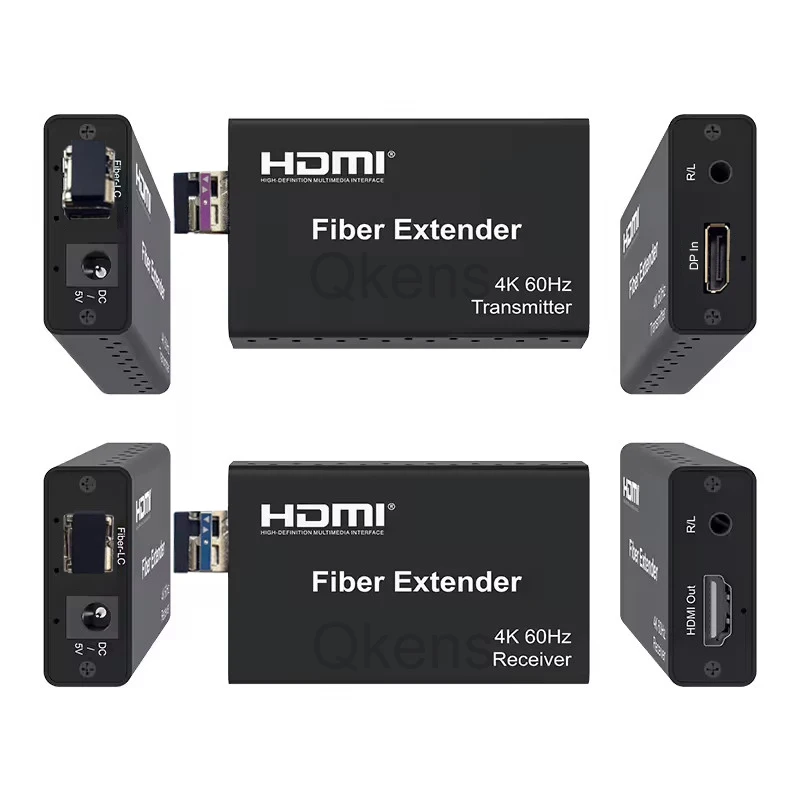 4K 60Hz DisplayPort To HDMI Extender Over Fiber-LC Cable 20Km DP To HDMI Video Transmitter Receiver for Laptop PC To TV Monitor