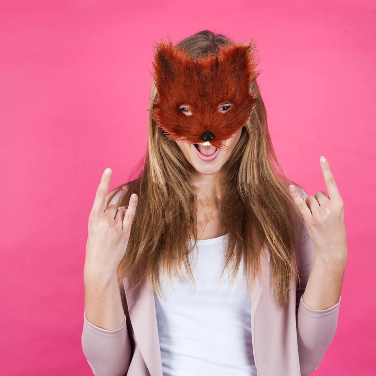 

Cosplay Fox Mask Half Face Animal Mask Halloween Masquerade Party Accessories Unique Style Exquisite Design Party Accessories