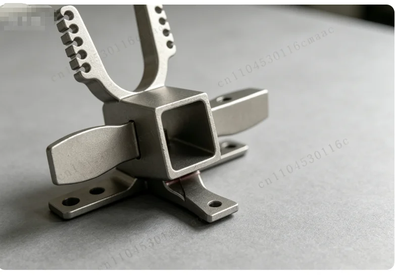 Replacement Sliding Bow Head Square Tube Fitting with 10‑Strand Rubber Band Footrest Stainless Steel