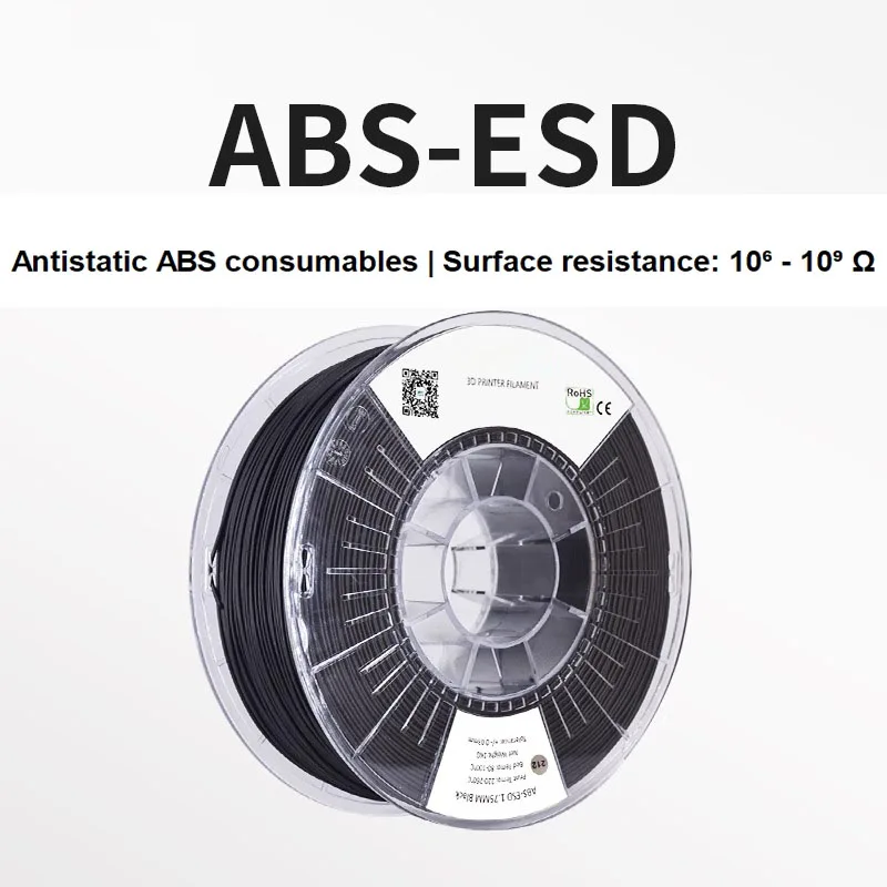 

ABS Антистатический ABS - нить для 3D-принтера ESD, материал FDM, модифицированный ABS 1,75 мм с антистатическими свойствами 1 кг