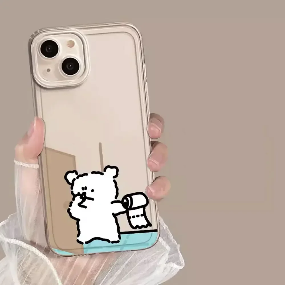 Cute Cartoon Dogs Couple Phone Case for IPhone 11 14 15 16 Pro Max Clear Soft Cover for Iphone 12 13 Mini XS MAX XR Fundas