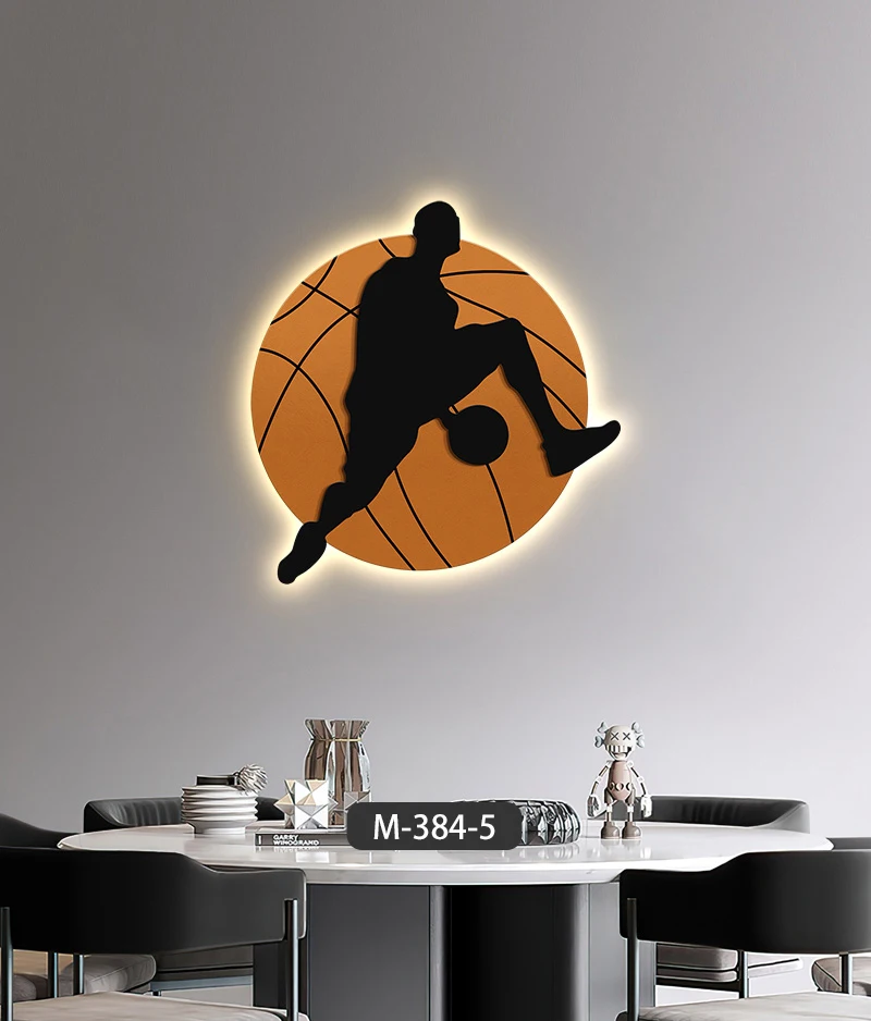 Factory direct selling NBA Basketball Wall art Sports UV printing Crystal Decoration Hanging Painting With LED light for bedroom