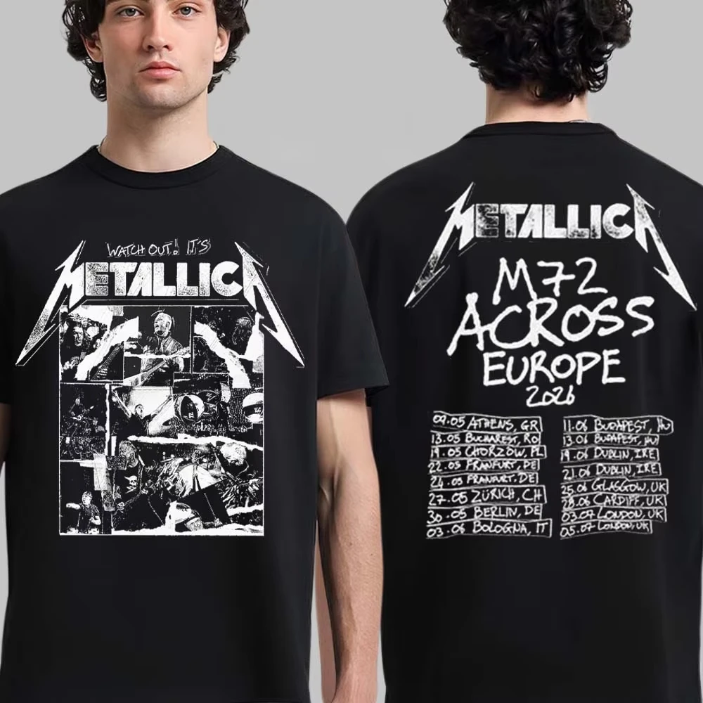 2026 Metallica Watch Out It’s Metallica M72 World Tour Merch T shirt 100%Cotton Unisex Men‘s Women's T-Shirt Fans Casual Y2k Tee