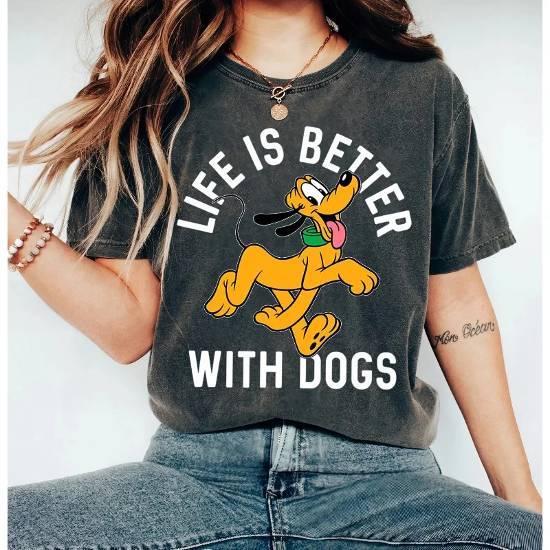 قميص ديزني بلوتو لايف أفضل مع قميص الكلاب ميكي والأصدقاء تي شيرت ديزني فاميلي قميص والت ديزني وورلد ديزني لاند لرحلة الزي #5