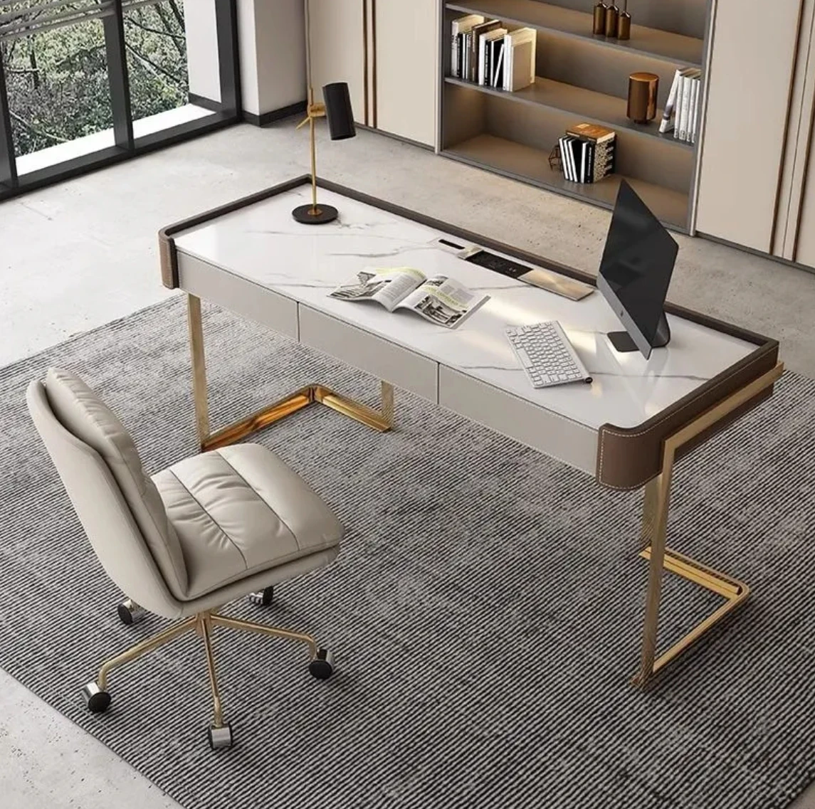 Luxury Office Furniture I Shape wood Table Manger Boss desk  Executive Office Desk