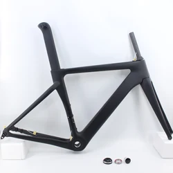 New 700C Racing Road Bike Matt UD Full Carbon Fibre Thru Axle Disc Brake Frame Carbon Bicycle Frames carbon Fork Seatpost SALE