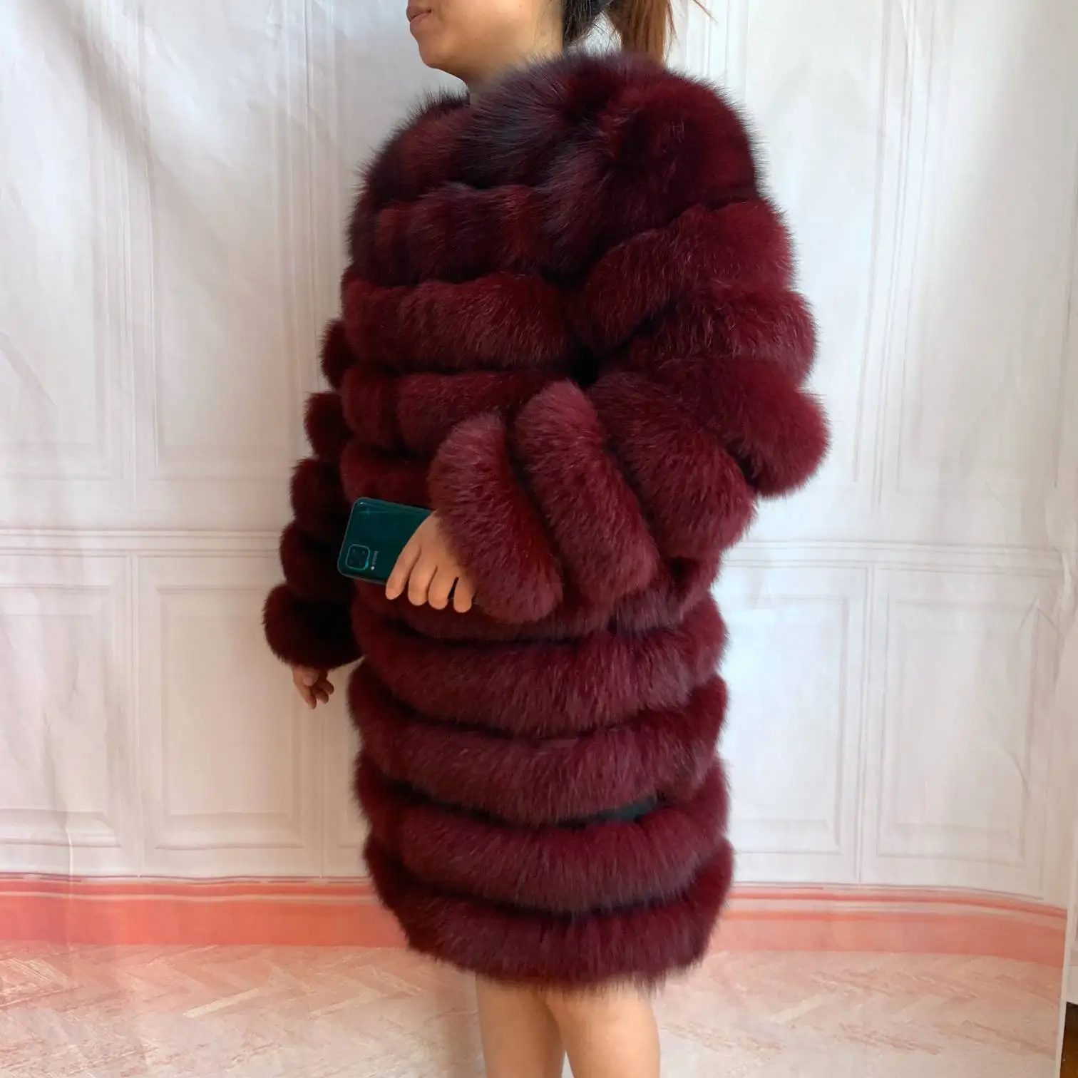 NEW 4in1 Real Fox Fur Long Coat Winter Coat for Women Jackets Vest Winter Outerwear Women Fox Fur Coat High Quality Fur Clothes