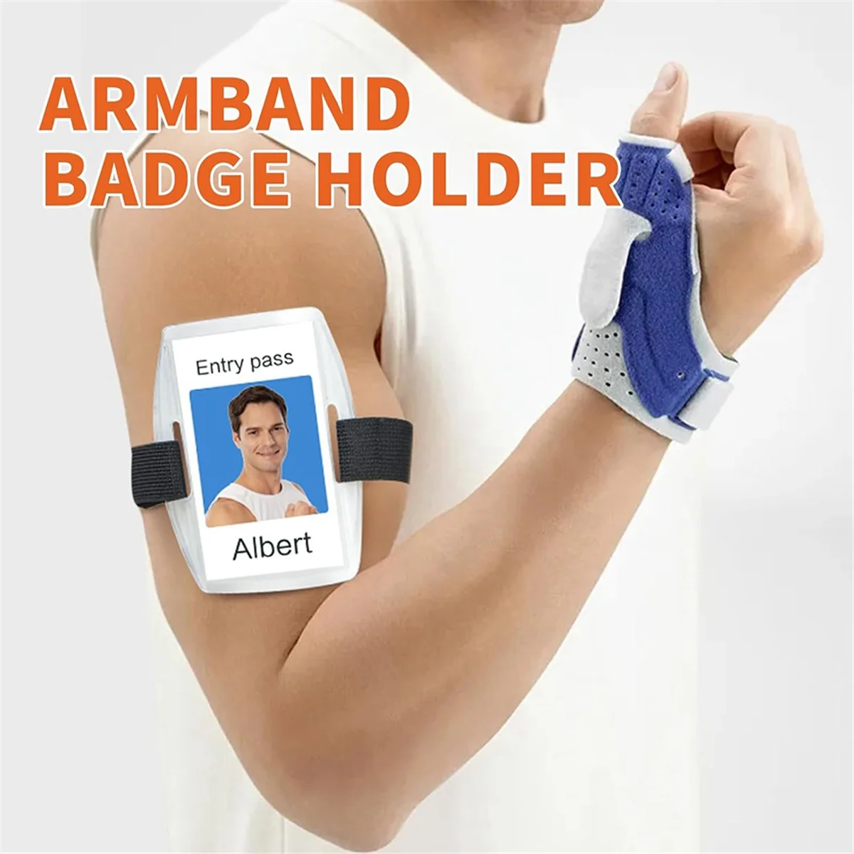 Arm Badge Holder - 6Pcs Armband ID Card Holder Waterproof Armband Badge with Adjustable Elastic Strap