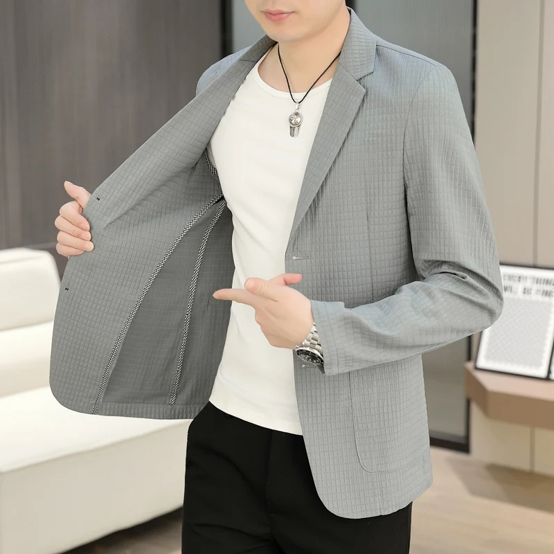 

Солнцезащитная одежда, весенне-летний уличный мужской модный деловой универсальный ультратонкий и дышащий пиджак для джентльменов