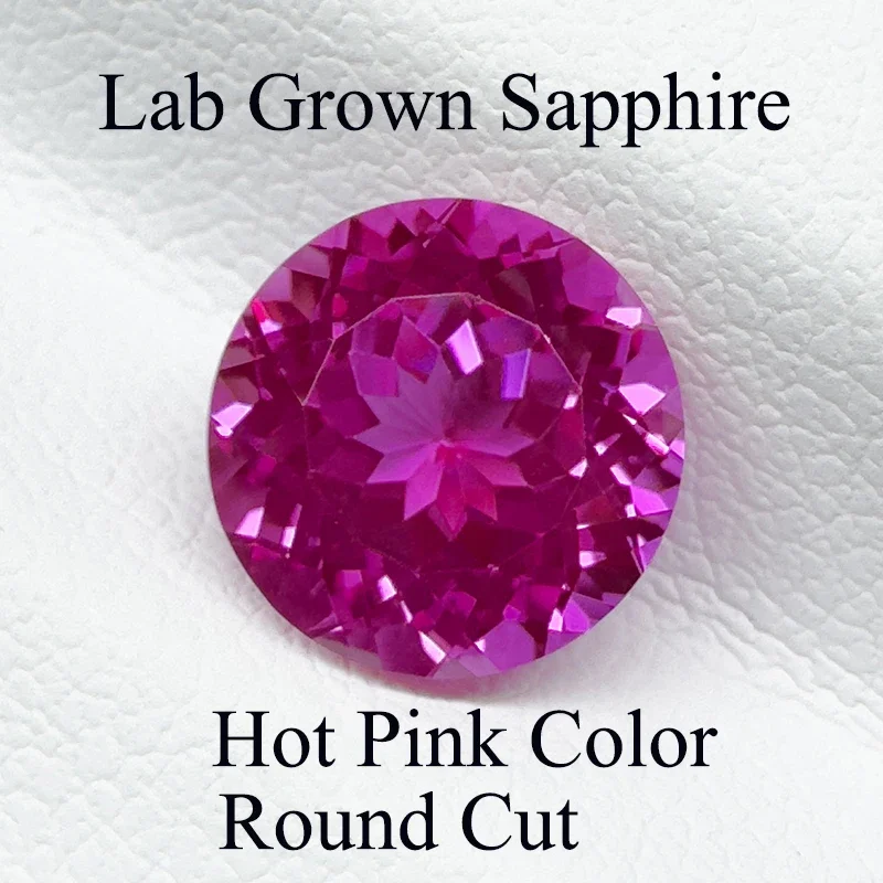 

Lab Grown Sapphire Hot Pink Color Round Shape Charms Bead for Diy Jewelry Making Bracelet Materials Selectable AGL Certificate