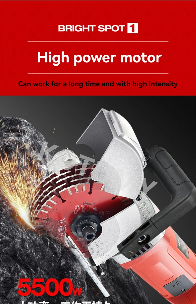 8300W Electric Wall Slotting Machine Wall Chaser Groove Cutting Machine Dustproof and Laser Sighting Steel Concrete Circular Saw