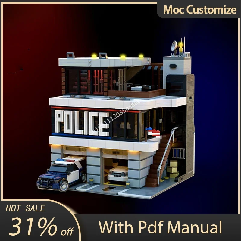 

2743pcs Moc Urban Architecture Police Department Modular Buildings Building Blocks Assembly Creativity Bricks Toys Kids DIY Gift