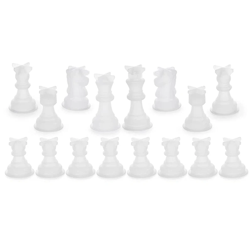 

2X Chess Mold For Resin Silicone Chess Resin Mold Chess Crystal Epoxy Casting Molds For DIY Crafts Making Birthday Gift