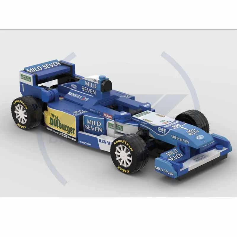 MOC-197788 Building Block F1 Rally Car B195 Mini Racing Stitching Model 219PCS Children\'s Birthday Gift Christmas Toy Gift