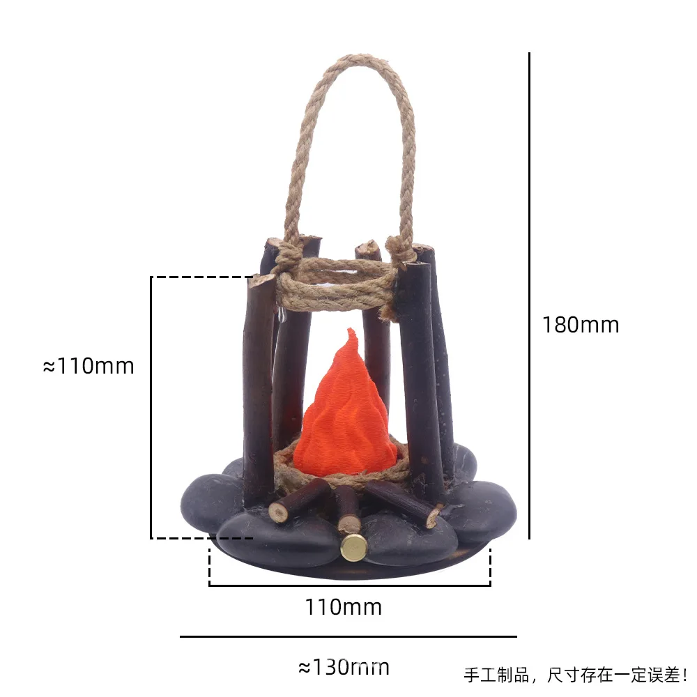 USBcharging Camping Bedside Decoration Small Ornament LED Simulation Burning Branches Bonfire White Noise Warm Light Night Light