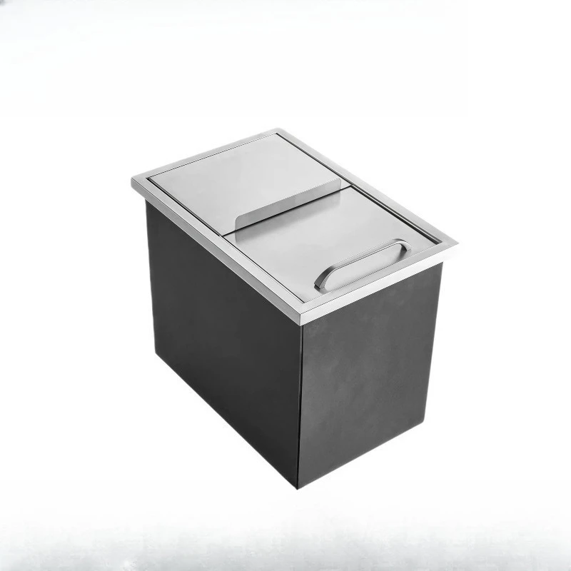 Commercial Embedded 304 Stainless Steel Ice Storage Bin Food Grade Ice Tank For Bar Water‑Bar Counter