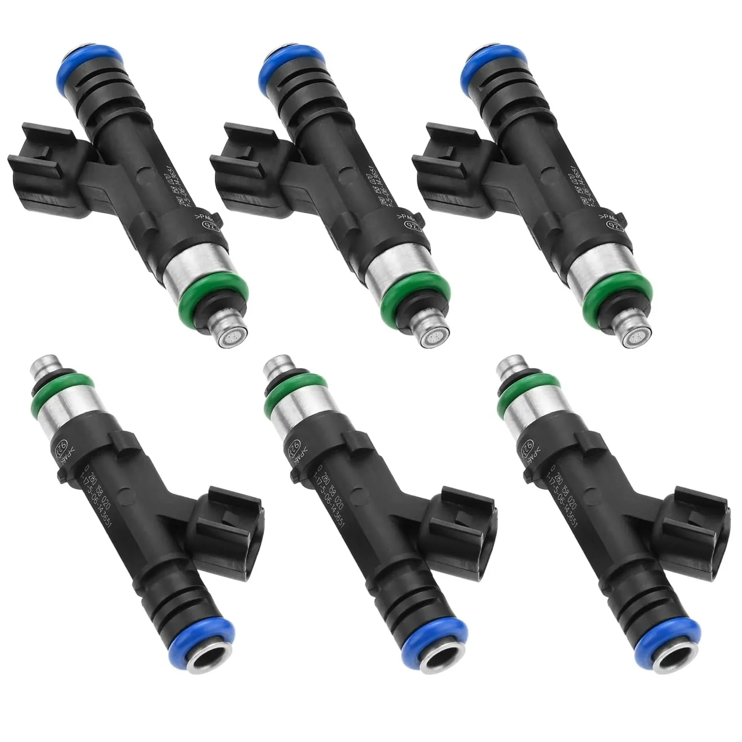 6Pcs Fuel Injectors 0280158020 for Jeep Liberty Commander Dodge Nitro Dakota Durango Ram Mitsubishi Raider 3.7L V6 53032701AA