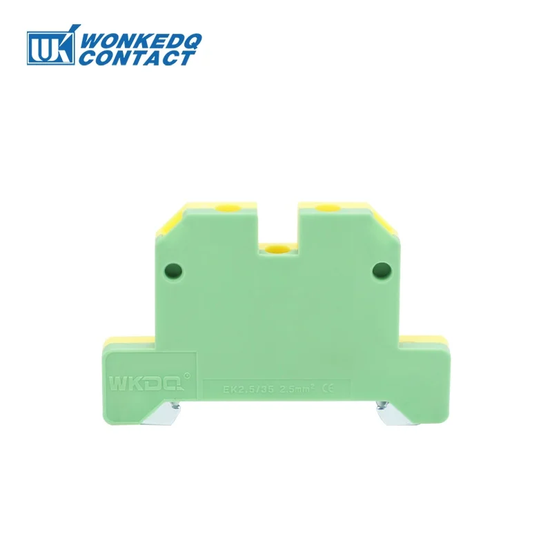 10Pcs EK2.5/35 Screw Connection Ground Earthing Terminals SAK 2.5 mm² Wire Electric Connector Din Terminal Block EK 2.5/35