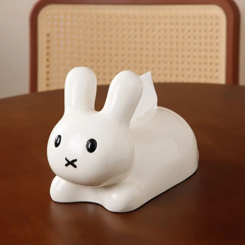 Anime Miffy Desktop Tissue Box Solid Color Cute Fun Design Napkin Holder for Dining Table Bedroom Living Room Coffee Table Decor view 3