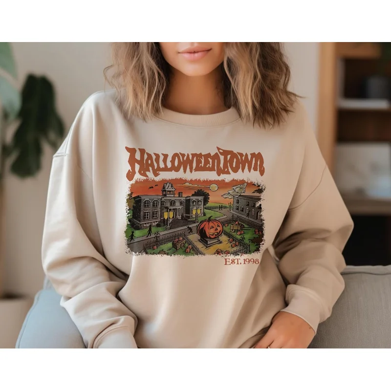 Halloween retro round neck sweater sweatshirt